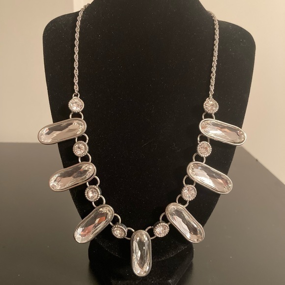Silver Tone And Rhinestone Necklace